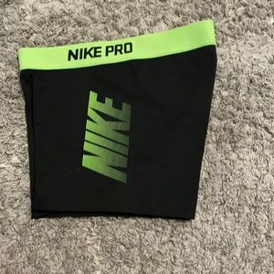 Green & Black Small Nike Pro Shorts